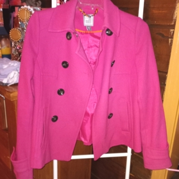 jcpenney Jackets & Coats Medium Jcp Hot Pink Pea Coat Poshmark